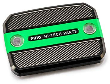 Puig 9499V Brems- und Kupplungsflüssigkeitsbehälterdeckel aus CNC-gefrästem eloxiertem Aluminium mit Hi-Tech-Design für Schutz und Ästhetik, Grün
