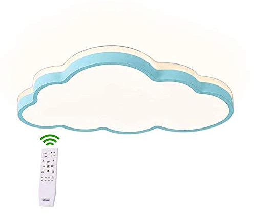BEHWU LED Wolken Deckenleuchte, 360° Einstrahlung Decke, weißes Licht und dimmbar Optional für Jungen und Mädchen Schlafzimmer Deckenlampe Wandleuchte (58 * 5.7cm Blau Stufenloses Dimmen)