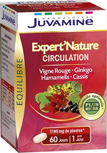 JUVAMINE Expert'Nature Circulation Vigne Rouge Gingko Hamamélis Cassis 60 Comprimés