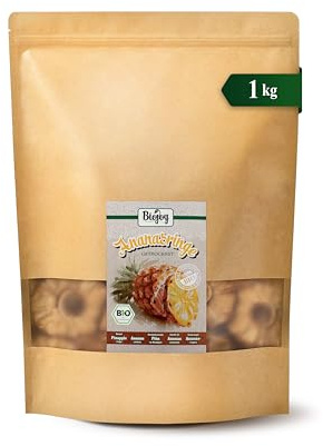 Biojoy BIO Ananasringe getrocknet, ungeschwefelt, 1 kg | ohne Zuckerzusatz
