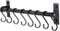 Dseap Kitchen Utensil Holder Hanger, Pot and Pan Rack Wall Mounted, Kitchen Rail with 8 Hooks for Hanging Cooking Utensils, Mugs, Spoons, Wall Mounted, Black