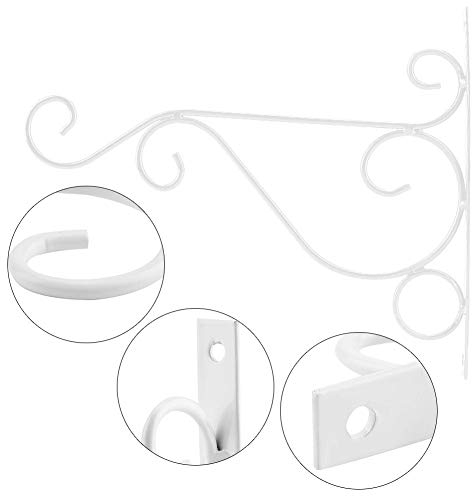 Oumij Hängepflanzen-Halterung Wand Pflanzer Haken Blumentopf für Zaun und Bäume Windspiel Laternen Kleiderbügel Draußen drinnen Patio Lawn Garden Shelf Schraubbefestigung(Weiß)