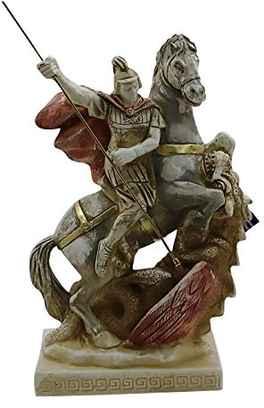 Saint Georg und der Drache Soldat griechische Statue Skulptur Steinguss