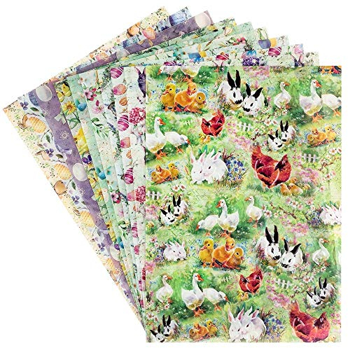 Ideen mit Herz Dekorpapier | Motiv-Transparentpapiere Deluxe | geprägt | farbig | Spotlack-veredelt | DIN A4 | 150g/m² | 10 Bogen | Bastelpapier mit Muster (Ostern)