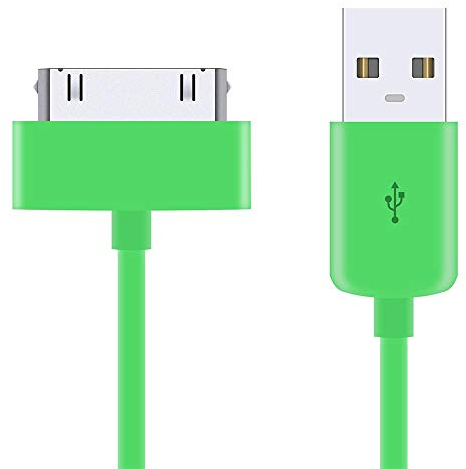 5 x 1 Metre Green 30-Pin USB Data Sync Charging Cable Compatible with Apple iPhone 4 4S 3G 3GS Apple iPad 1st 2nd 3rd Gen iPod 5th Gen classic nano 1st 2nd 3rd 4th 5th 6th Gen Touch - 5 Cables
