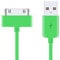 5 x 1 Metre Green 30-Pin USB Data Sync Charging Cable Compatible with Apple iPhone 4 4S 3G 3GS Apple iPad 1st 2nd 3rd Gen iPod 5th Gen classic nano 1st 2nd 3rd 4th 5th 6th Gen Touch - 5 Cables