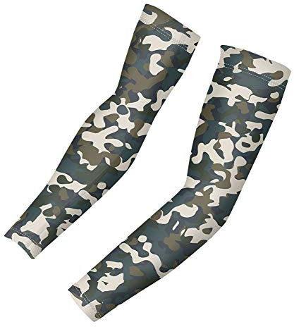 Binienty Sonnenschutz Armstulpen für Damen Herren Kühlende Sporthülsen für Golf Laufen Radfahren Wandern, Army Camouflage, M