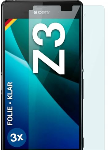 moex für Sony Xperia Z3 Schutzfolie Displayschutz Folie Ultra-klar HD 0,2 mm kompatibel mit jeder Hülle, Anbringen ohne Blasen, Handyfolie Extra Kratzfest, FlexProtect 3 Stück