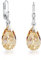 Schöner-SD Ohrringe 925 Silber mit Marken-Kristall Tropfen hängend 16mm Golden Shadow