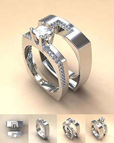 HCMA 14 Karat vergoldete Edelsteinringe Hochzeit Verlobungsdiamanten Quadratische Ringe Edlen Schmuck für Frauen Geschenk