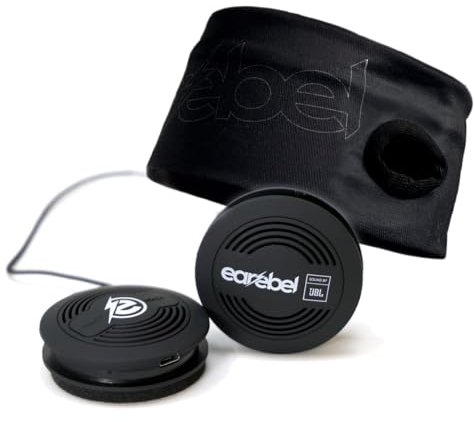Earebel Sound by JBL Bluetooth 5.0 On-Ear Kopfhörer mit Mikrofon – Sport Performance Stirnband Schwarz mit Kopfhörer zum Laufen, Workout, Fitnessstudio, Training - kompatibel zu Apple UVM.