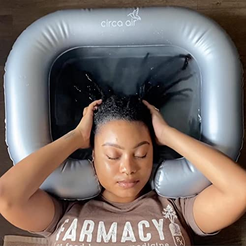 Circa AIR Aufblasbares Waschbecken für Locs – Aufblasbares Haarwaschbecken für Locs Tragbare Shampoo-Schüssel zum Waschen von Haaren im Bett für ältere Menschen, Kinder, bettlägerige auch, bequeme Loc