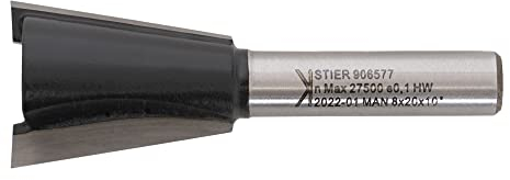 STIER Zinkenfräser HW 8 mm Durchmesser 20mm NL26 mm 10 Grad