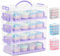 SG Traders Cupcake Carrier with Handle, 48 Stackable Cake Caddy, 4 Tier Bake Holder Snap & Stack Design, Plastic Carry Box for Baked Goods