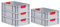 PROREGAL SuperSparSet 5x Eurobox NextGen Color | HxBxT 17x40x60cm | 34 Liter | Griffe rot geschlossen | Glatter Boden | Eurobehälter, Transportbox, Transportbehälter, Stapelbehälter