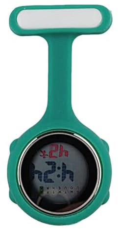 SagaSave Schwesternuhr mit Clip, Digital Krankenschwester Uhren Digitaler Bildschirm Stille Elektronische Leuchtende Krankenschwester Uhr für Doktor und Pflegepersonal, Grün