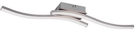 Reality Leuchten LED Deckenleuchte Route R62472407, Metall Nickel matt, Kunststoff weiß, inkl. 2x 5 Watt LED