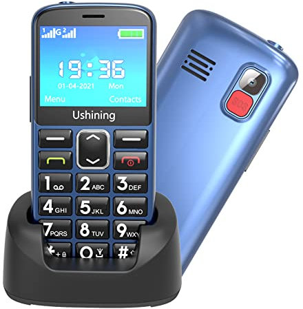CHAKEYAKE Big Button Mobile Phone for Elderly Easy to Use Basic Cell Phone Dual Sim Free Unlocked Senior Mobile Phone with SOS Emergency Button, Charging Dock, Hearing Aid Compatible (HAC)