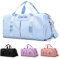 Sac de voyage personnalisé avec nom brodé - Sac de sport personnalisé avec poches humides et sèches - Cadeau de demoiselle d'honneur, bleu