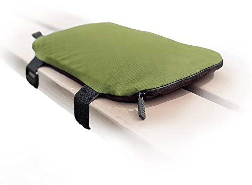 Mosh Kamper Outdoor Gelsitzkissen mit Karabiner, Outdoor Sitzmatte/Gelkissen Wasserdicht Tragbar, Sitzunterlage aus Oxford-Stoff (Khaki/Schwarz)