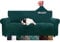 XINEAGE Samt Sofaüberzug 3 Sitzer, Stretch Sofa überzug für Wohnzimmer, Dicke Weiche Sofaüberwurf, Rutschfester Sofa Cover für Hunde, Haustiere (3 Sitzer, Dunkelgrün)
