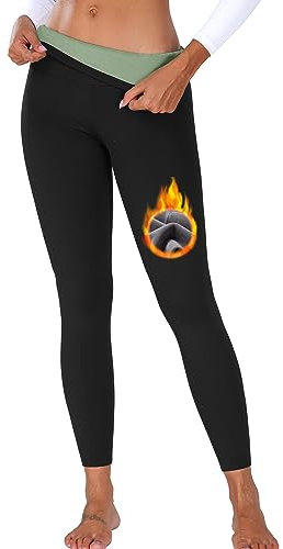 ZAAYO Damen Thermo Leggings Mit Fleece Warm Winter Gefüttert Sporthose Hohe Taille Sport Leggings Black S