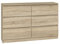 CDF Kommode Eiche Sonoma mit 6 Schubladen 30 cm Tief Komodenschrank Komode für Wohnzimmer Schlafzimmer Schubladenschrank Malm Kommode viel Stauraum Geeignet Organizer Kleidung 120cm Breite Modern Look