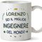 Mugffins Tazza Personalizzata in ceramica per INGEGNERE uomo 11 oz / 350 ml - In italiano - Migliore del Mondo - Idea regalo per compleanno, anniversario, natale, laurea