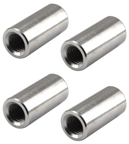 (4 Stück) M16 24x30mm Gewindeeinsätze Muttern 304 Edelstahl Runde Verbindungsmuttern Gewindemuffen
