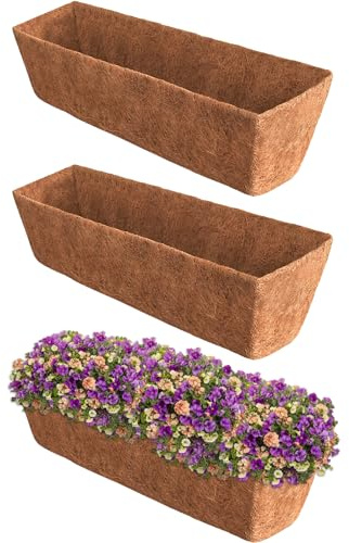 Halatool 3 Pack 30 Trough Coco Liners Replacement for Window Box Planters
