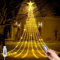 Decorazione Natalizia Esterna per Albero, USB Luci di Natale con Stella, 9*2M 198 LEDs 8 Modalità Impermeabili Catene Luminose per Natalizie per Albero di Natale, Feste e Festival Decorazioni