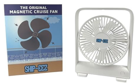 SAILPAK Ship-EEZ Cruise Ship Approved Fan, Magnetically Hangs from Stateroom Ceilings and Walls, The Original Cruise Fan