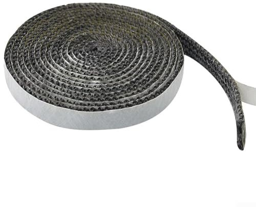 Selbstklebende Glasdichtung, flexibles Ofentürdichtung, Flachseil, für Dichtungen, Ofen, Glas, Kamin, Tür, Dichtungen, 200 cm (6 mm x 15 mm x 2 m)