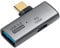 SinLoon Adaptador USB C a USB 3.2 de 10 Gbps Tipo C a USB A Hembra OTG y Adaptador de Fuente de alimentación PD de 100 W para teléfono con Tableta portátil - Gris