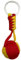 AUTOZOCO Llavero bola de cuerda bandera España, patriótico español, Llavero con bola de nylon, bandera de España, 3.5 cm, Rojo, Nylon