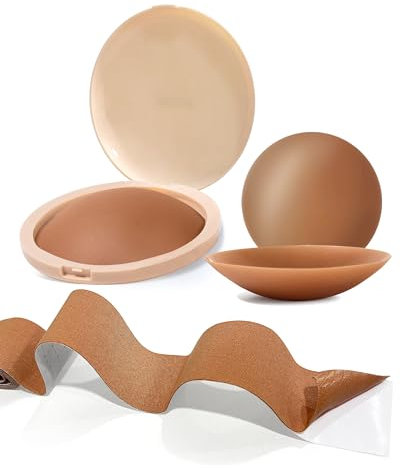 Egussi Nippelpads, 2 Paar Ultra Dünne Nippel Covers Wiederverwendbar Brustwarzenabdeckung mit Brustband – Unsichtbare Nipple Pads für rückenfreie Kleider
