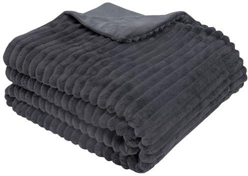 ZOLLNER Kuscheldecke flauschig aus 100% Polyester, 150x200 cm, Grau
