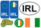 Daged Irland Aufkleber Karte 5 Stück - Auslandskennzeichen Nummernschild PKW Auto Motorrad Biker Flagge Fahne Vinyl KN