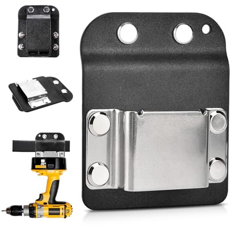 Drill Catcher for Tool Belt, Quick Response Drill Belt Clip Up to 2 Belt Clip-on Tool Belt Holder Heavy Duty Drill Holster Tool Belt Drill Holder Clip Tool Holster Belt Clip for Any Tools with Hanger