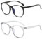 XPEX 2 Stück Blue Light Blocking Glasses,Blaulichtfilter Brille Gaming,Damen Herren Rund Anti Blaulicht Pc Gaming Brillen Modebrille,Bildschirmbrille Unisex Schützt Die Augen Und Lindert Müdigkeit