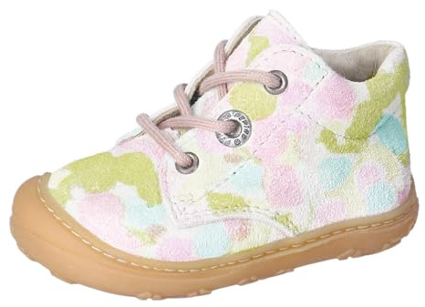 RICOSTA Mädchen Schnürhalbschuhe DOTS, Baby und Kleinkinder Lauflernschuhe, Weite: MITTEL, lose Einlage, schnürstiefel, Booties, Bianco (840), 18 EU
