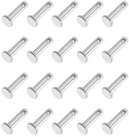 PATIKIL 3 x 12 mm Einzel Loch Bolzen, 20 Stück 304 Edelstahl Flachkopf Pin für Hitch Pin Lock Link Scharnier Systeme, Silber