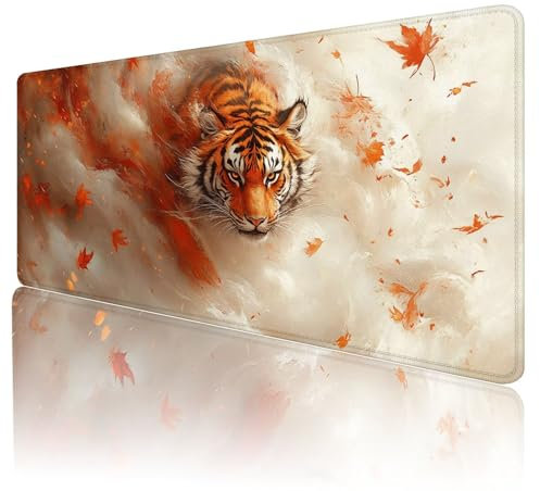 Gaming Mauspad Beige Mousepad XXL 800x300 mm einfach zu reinigen,Maschinenwaschbar Mouse pad Schwan Großer Erweiterter Schreibtischunterlage Mouse mat, Verbessert Präzision und Geschwindigkeit, G-15