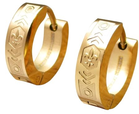 Kikuchi Ohrringe Titan Stäbchen Ohrstecker Edelstahl Hoop Creolen Gold Herren Damen Eindrücke von Kopenhagen ERTS036