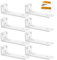 8 Pezzi Staffe Mensole, 20cm Pollici Staffe per Mensole Industriali Resistenti, Staffe per Mensole Bianche a L In Metallo per Supportoper Mensole Fai da Te (Bianco, Spessore 5 mm) 8in