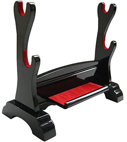 SULQING Sword Stand Katana Holder - Floor Standing Display Weapon Racks Support for All Sword, 1,2,3 Layer Black Samurai Sword Hanger Stand Rack Standing Display for Katana Wakizashi Tanto