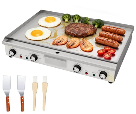 MOOTACO 66cm Elektrische Grillplatte Gastro Elektrogrill mit Zeitschaltuhr