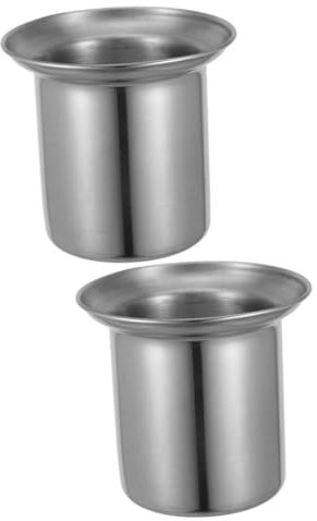 2pcs Stainless Steel Toilet Brush Holder with Lid and Drain Bowl Air Freshener Makeup Organizer Paper Towel Holder Toothbrush Holder for RV Bathroom Silver