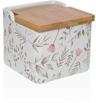 Salero con Tapa Versa Caprice Cerámica Dolomita 12,2 x 11,5 x 12,2 cm - Marca: Versa - EAN: 8420327563712