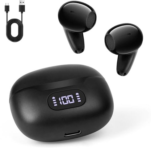 Ainiv AI Kopfhörer Übersetzer, Translator Earbuds, Bluetooth Kopfhörer Sofortübersetzung in 144 Sprachen, Zwei-Wege-Übersetzer kopfhörer mit App, KI Ohrhörer für Reisen Lernen